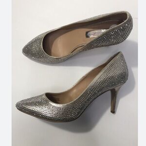 INC Studded Silver Zitah3 Sparkly Heels Size 9M